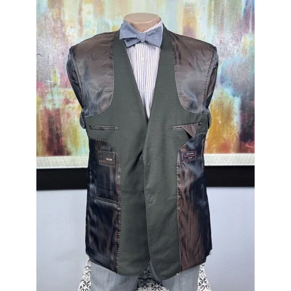 Tiglio Mens Forrest Green Super 140s Blazer 42S Made In Italy MSRP $1395